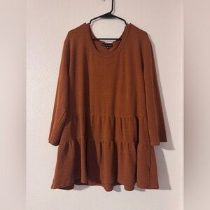 Kim & Cami Rust Textured Knit Top XL